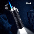 TH727 metal waterproof multifunction flashlight lighter shown in camouflage colour.