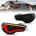 Red and black car tail light with ABS housing and LED, 25W, 490x350x222mm