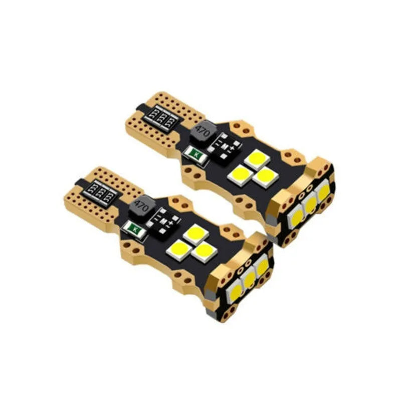 T15 automotive reverse light bulb with white housing and 6000K colour temperature specification