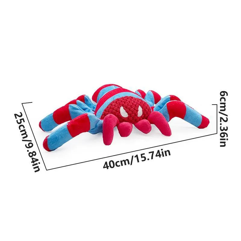 Red teddy bear dog toy for medium and large breed puppies on a neutral background.