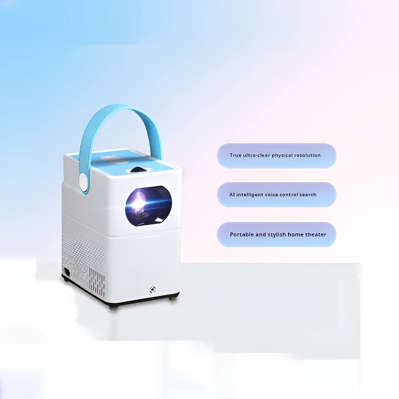 Smart HD home projector with Android voice control system and remote