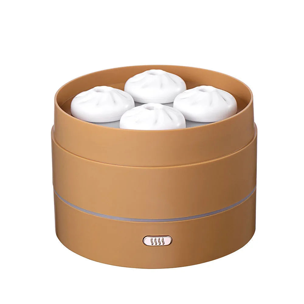 Coffee and white four-spray design 200ml USB aroma diffuser with humidifier and LED night light
