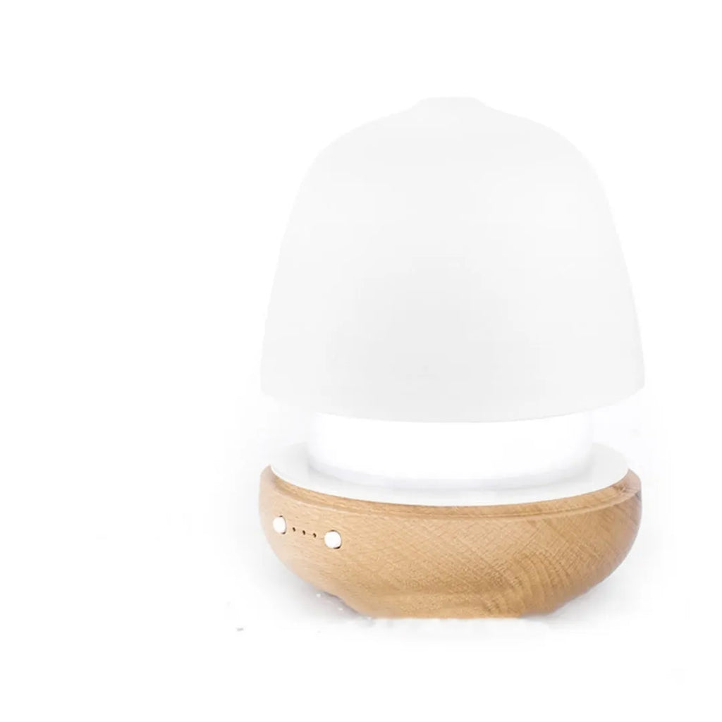 Round white ceramic ultrasonic essential oil humidifier, 180ml, 12W, with timer and single fog export