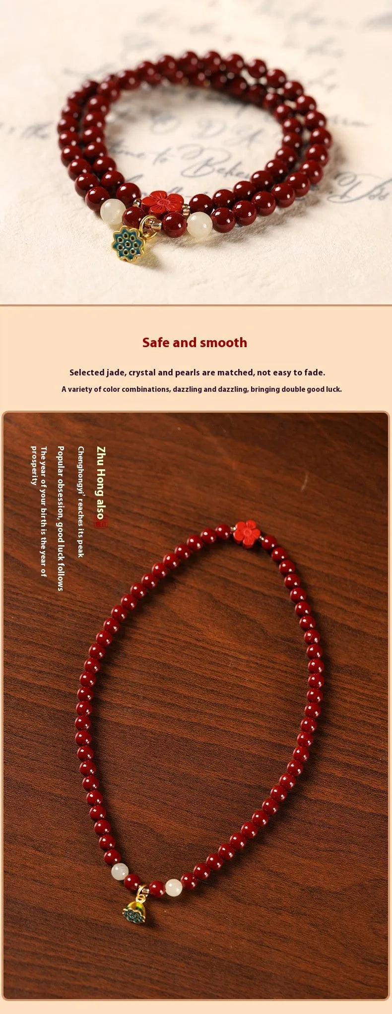 Purple gold sand bracelet with lotus seedpod beads in double circle hand-woven design