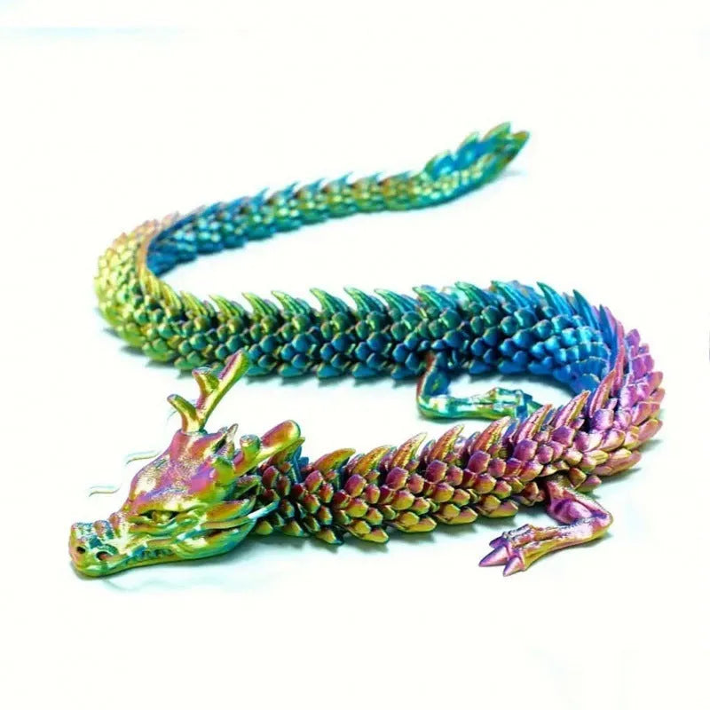 3D printed Chinese dragon car ornament in 30cm length with detailed plastic artwork