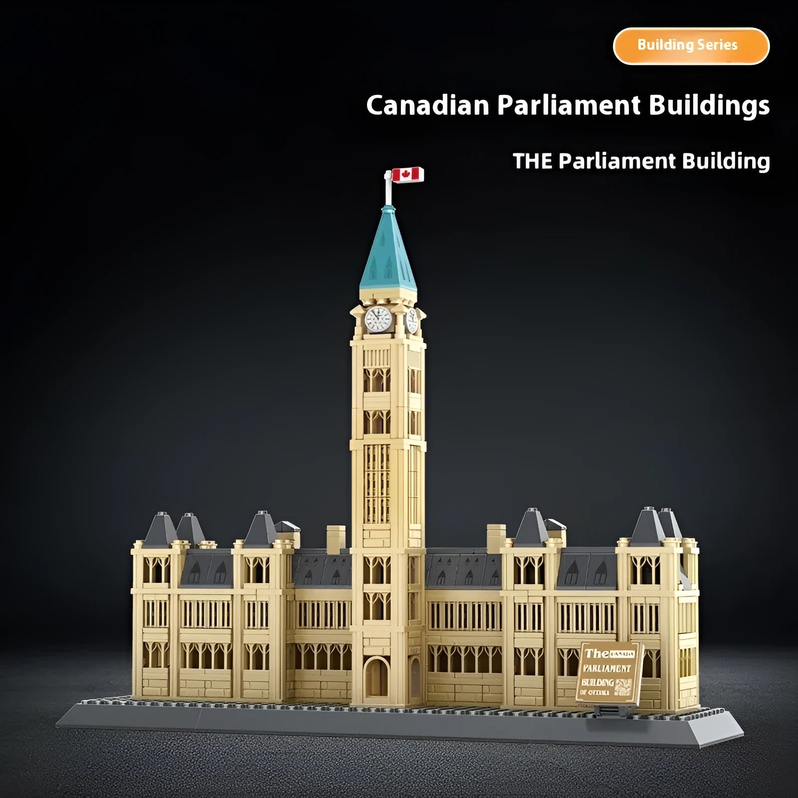 Small particle building block set recreating world-famous architecture, in a compact box.