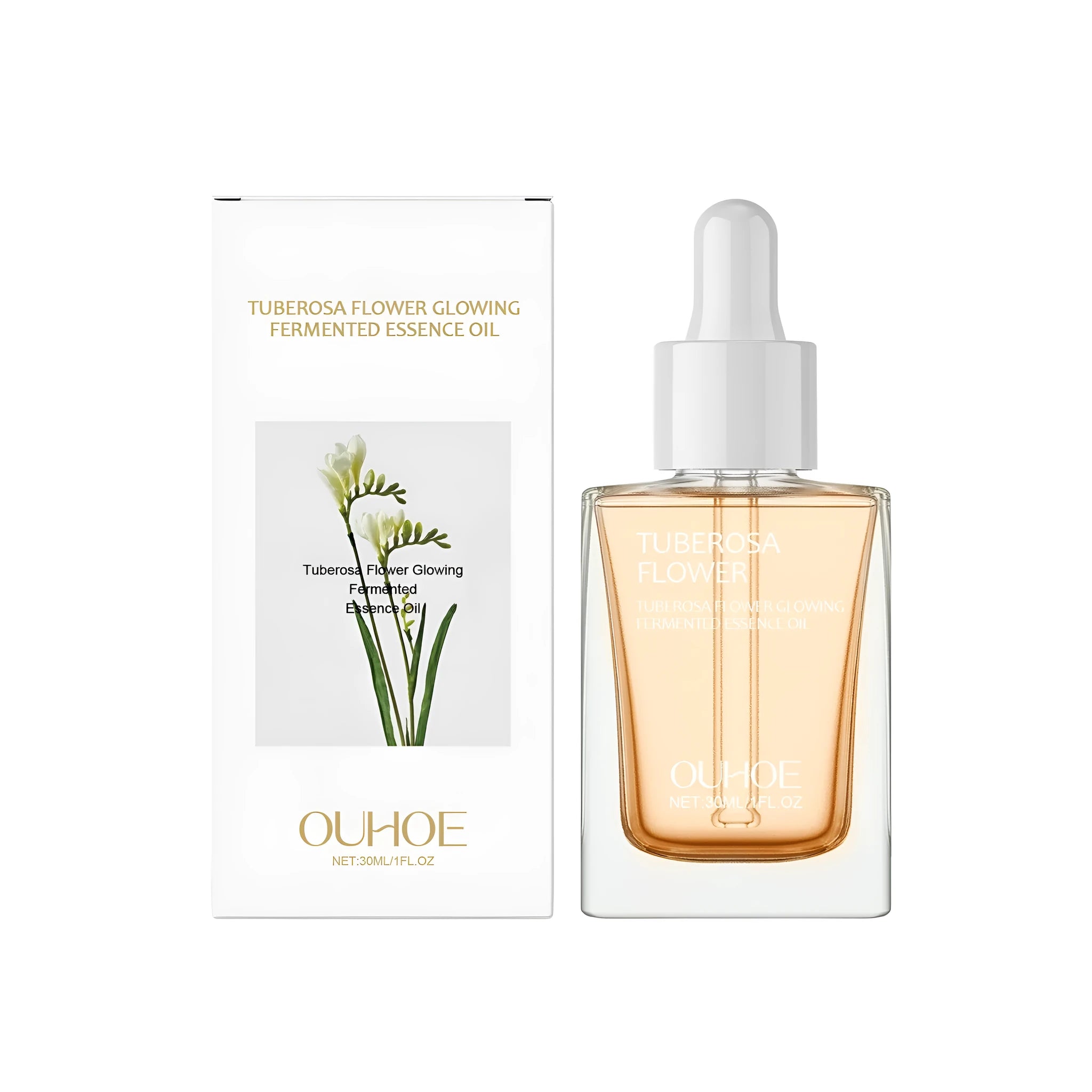 30ml bottle of tuberose brightening and firming facial oil with vitamin E.