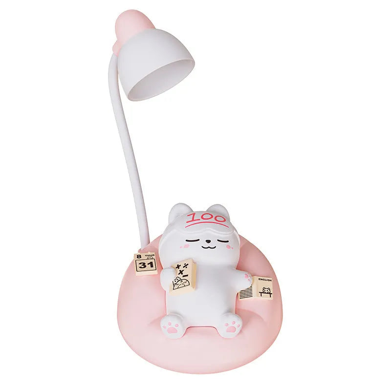 Creative Sleeping Cat small night lamp USB rechargeable pat lamp ABS PVC 84x84x152mm blue