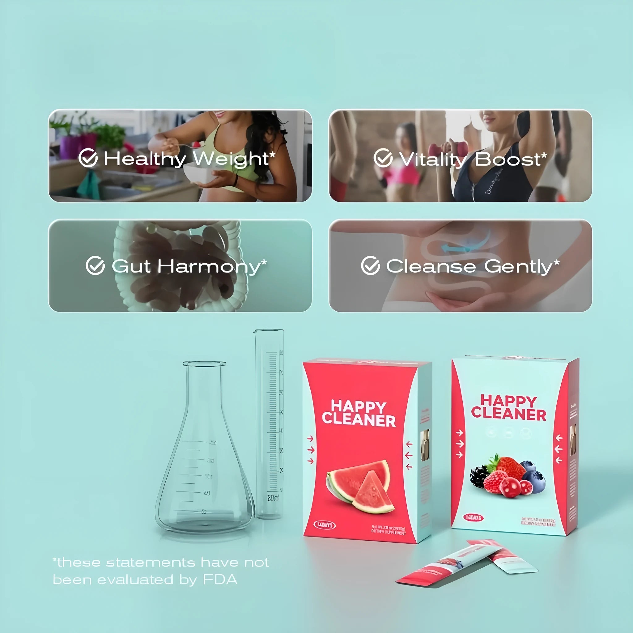 Single pack of Watermelon Electrolytic Powder HAPPY CLEANER hydration supplement for adults