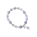 Handmade opal amethyst crystal bracelet with moon-shaped centrepiece over 20mm