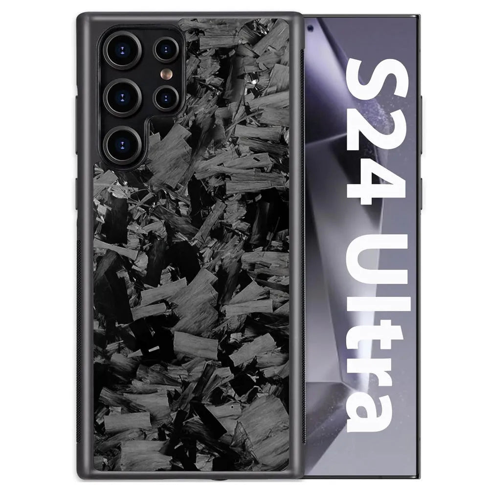 Carbon fibre magnetic phone case for Samsung Galaxy, shockproof cover in black, blue, purple or red.