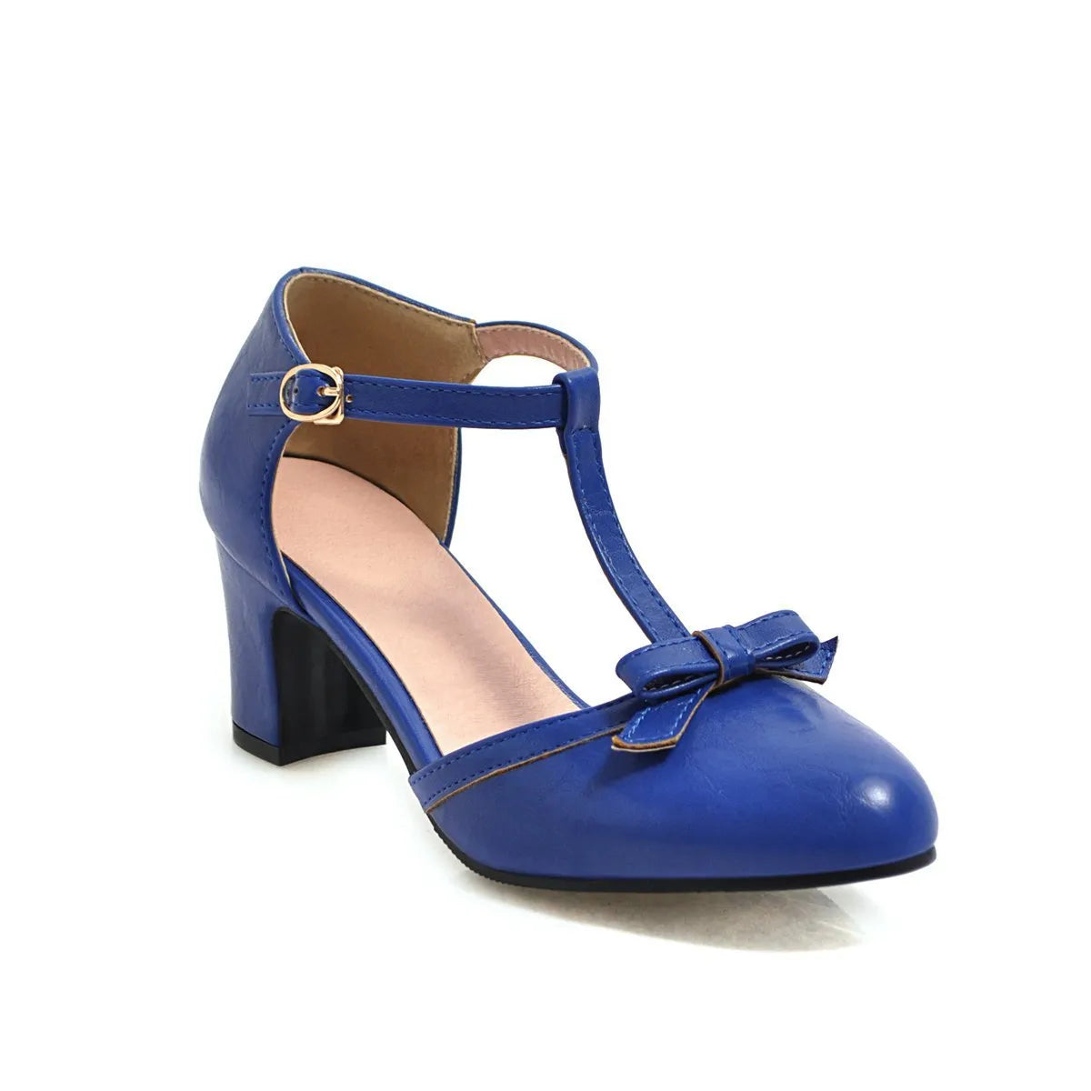 Yellow women's sandals with a chunky block heel, hollow-out design, and a buckle strap.