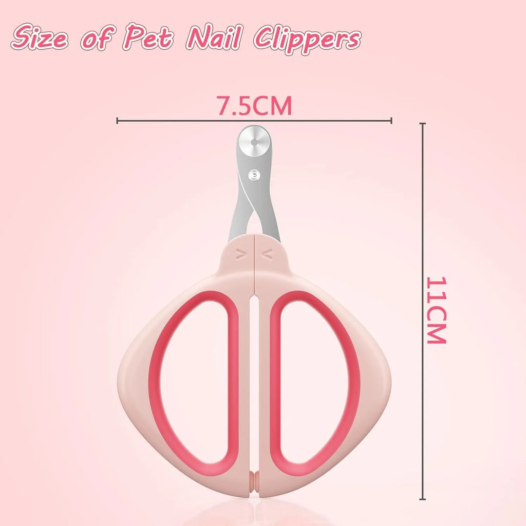 Blue cat nail clipper with a round positioning hole and stainless steel blade on a non-slip handle.