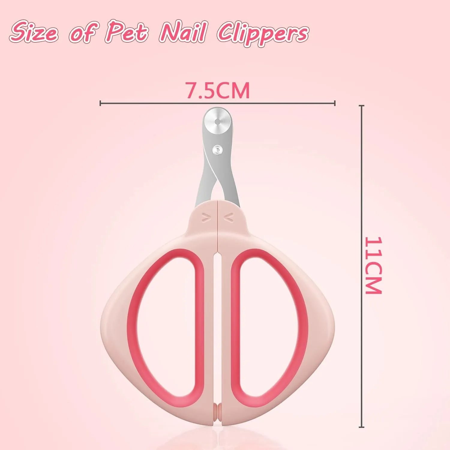 Blue cat nail clipper with a round positioning hole and stainless steel blade on a non-slip handle.