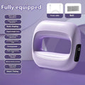 Mini massage gun in girl pink, noble purple, or blue with LED screen, 3 speeds, waist belt, and power cord