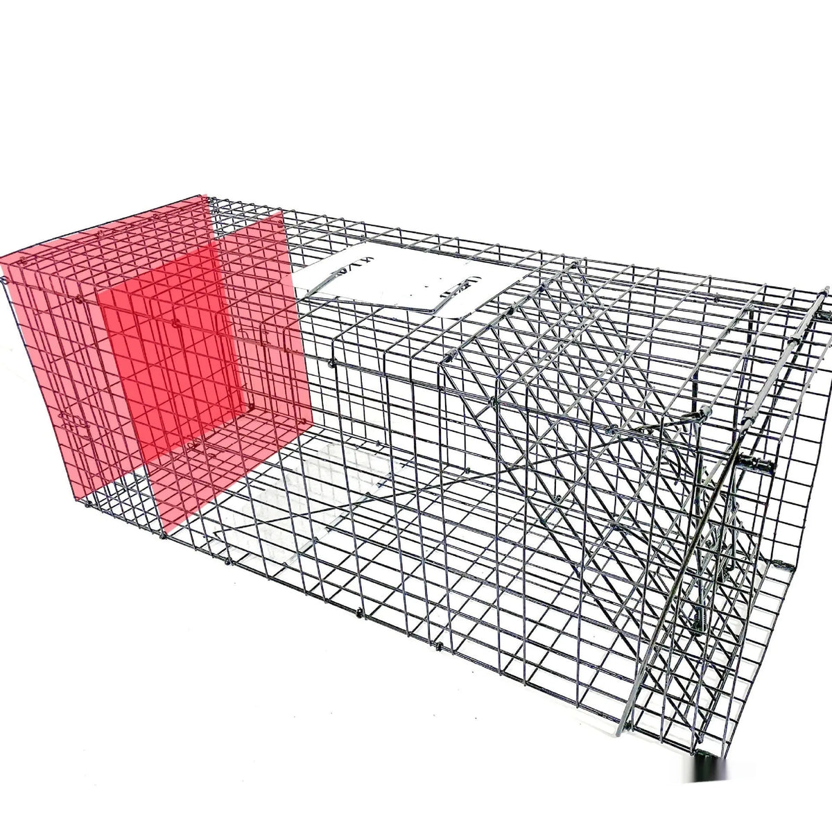 Fully automatic foldable steel cat trap cage in galvanised or black finish, sizes 60x20x18cm, 65x26x23cm, 80x32x28cm