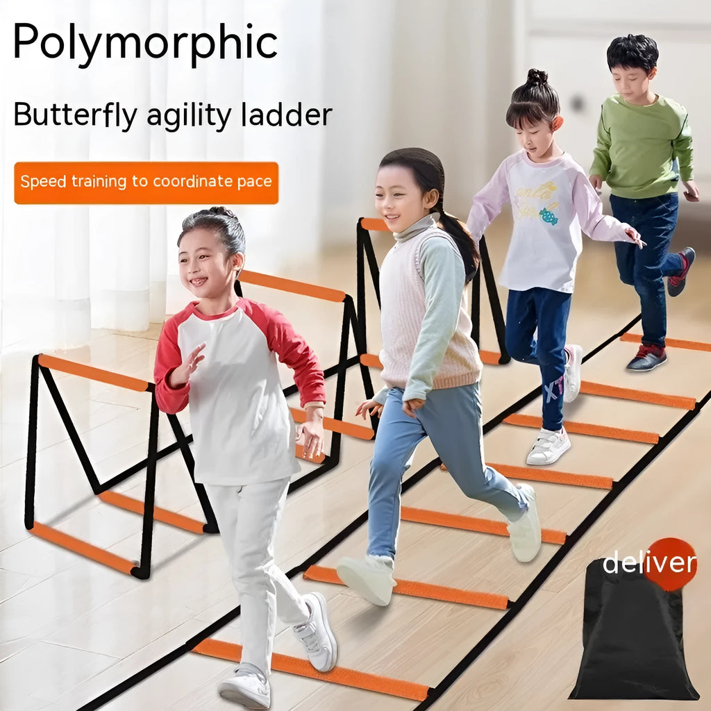 Plastic butterfly agility ladder set for youth physical training with multiple size options