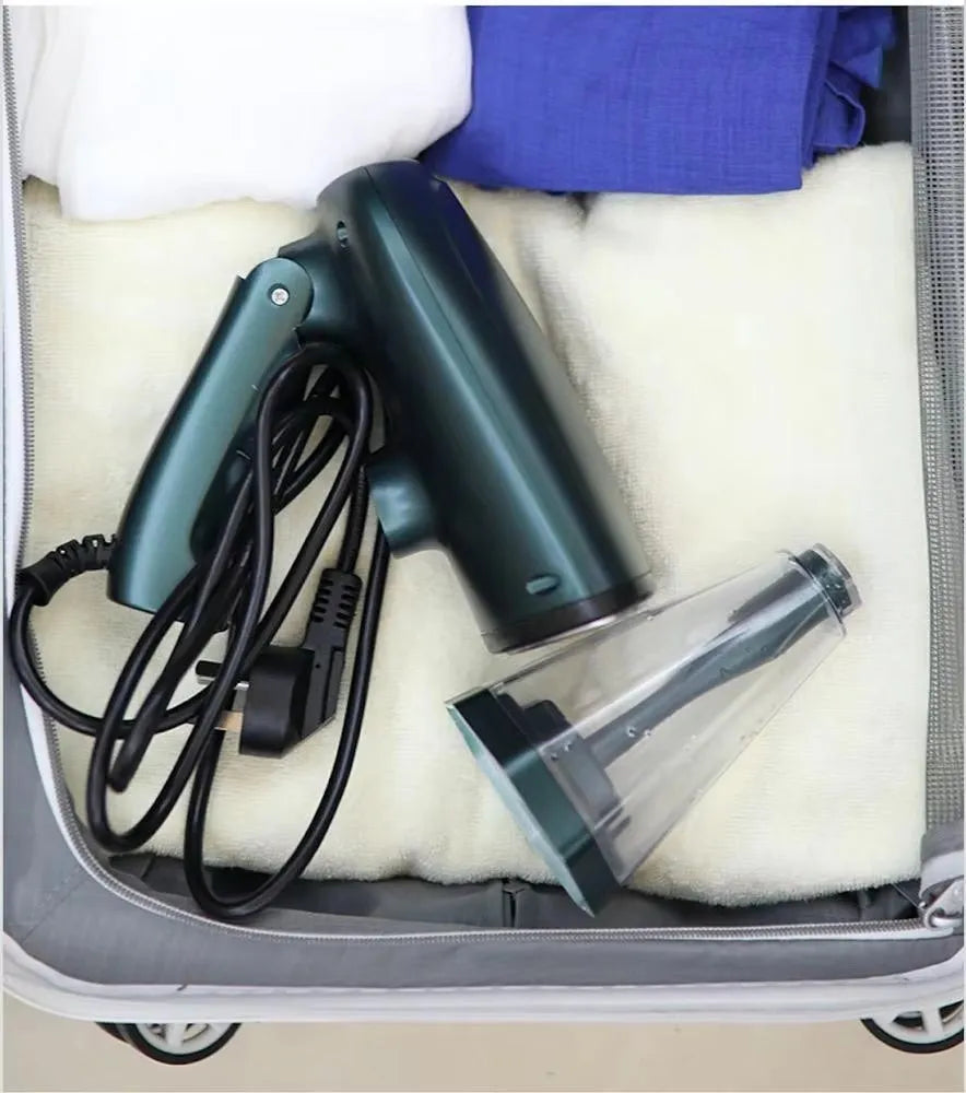 Handheld ironing machine 1500W 200ml steam generator blackish green with folding handle and measure cup
