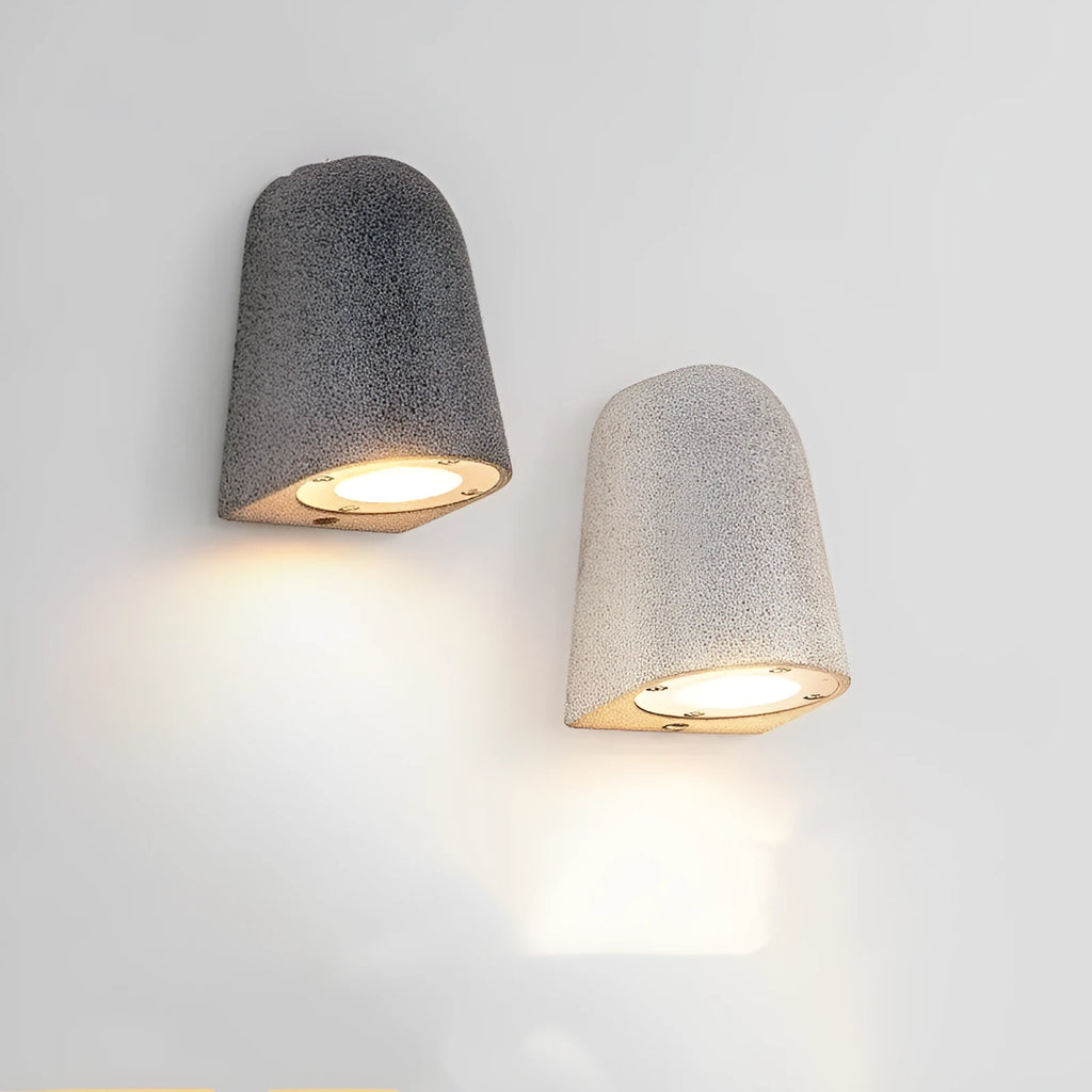 Cement wall lamp outdoor waterproof IP65 horseshoe design black sandstone finish with warm light