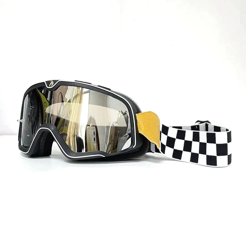 Retro helmet goggles with PC lens for scrambling motorcycle eye protection