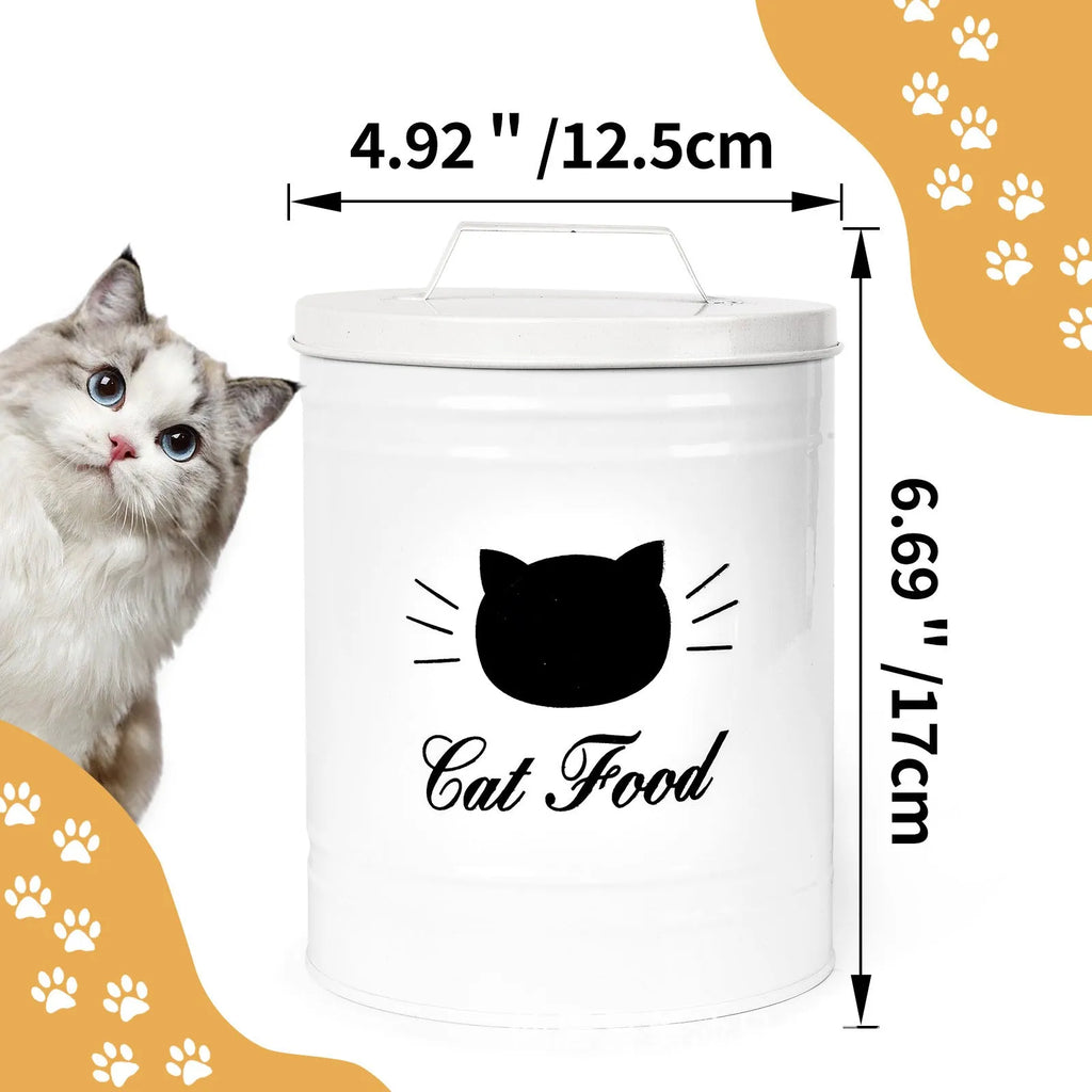 Black moisture-proof round iron sheet tin can with white inner box for pantry storage.