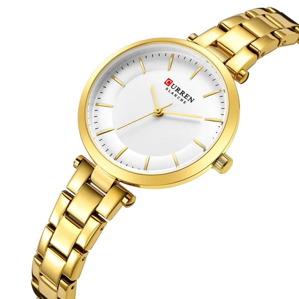Women's casual quartz watch with slim 7mm case available in multiple colour options