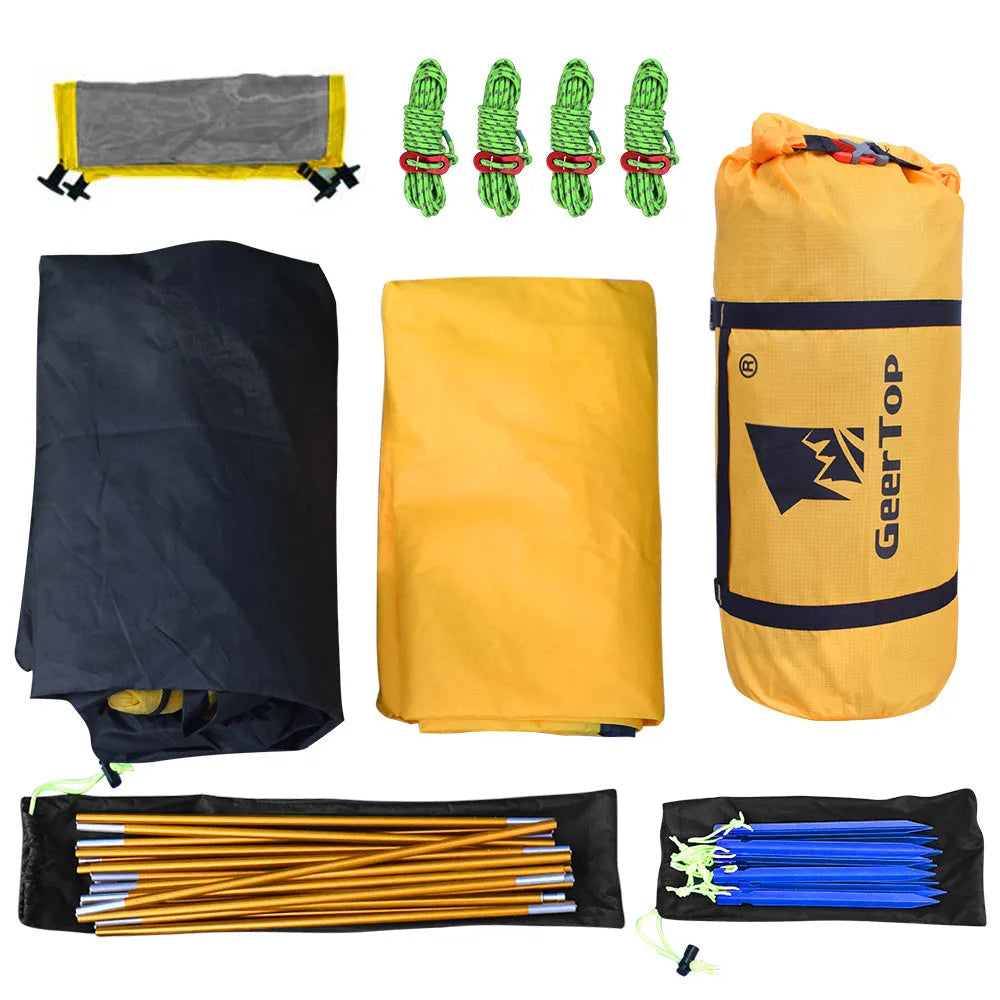 Outdoor folding tent in Army Green, double-layer design, 210x180x120 cm, with 3000MM waterproof rating