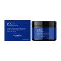 Indigo coloured facial mask powder in container with 100g capacity for spot treatment skincare