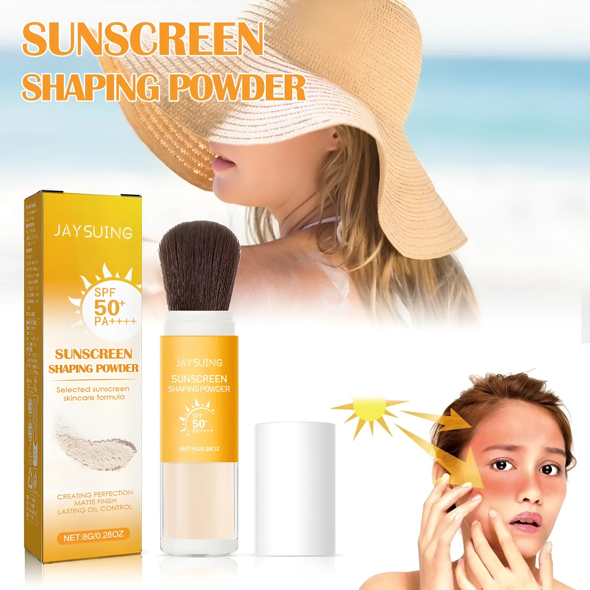 8g container of loose protective finishing powder for oil control and makeup setting