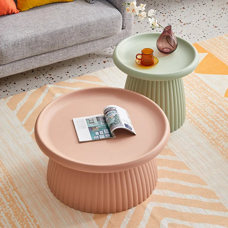 Mushroom small coffee table plastic disassembly available in multiple colours for small apartment balcony living room
