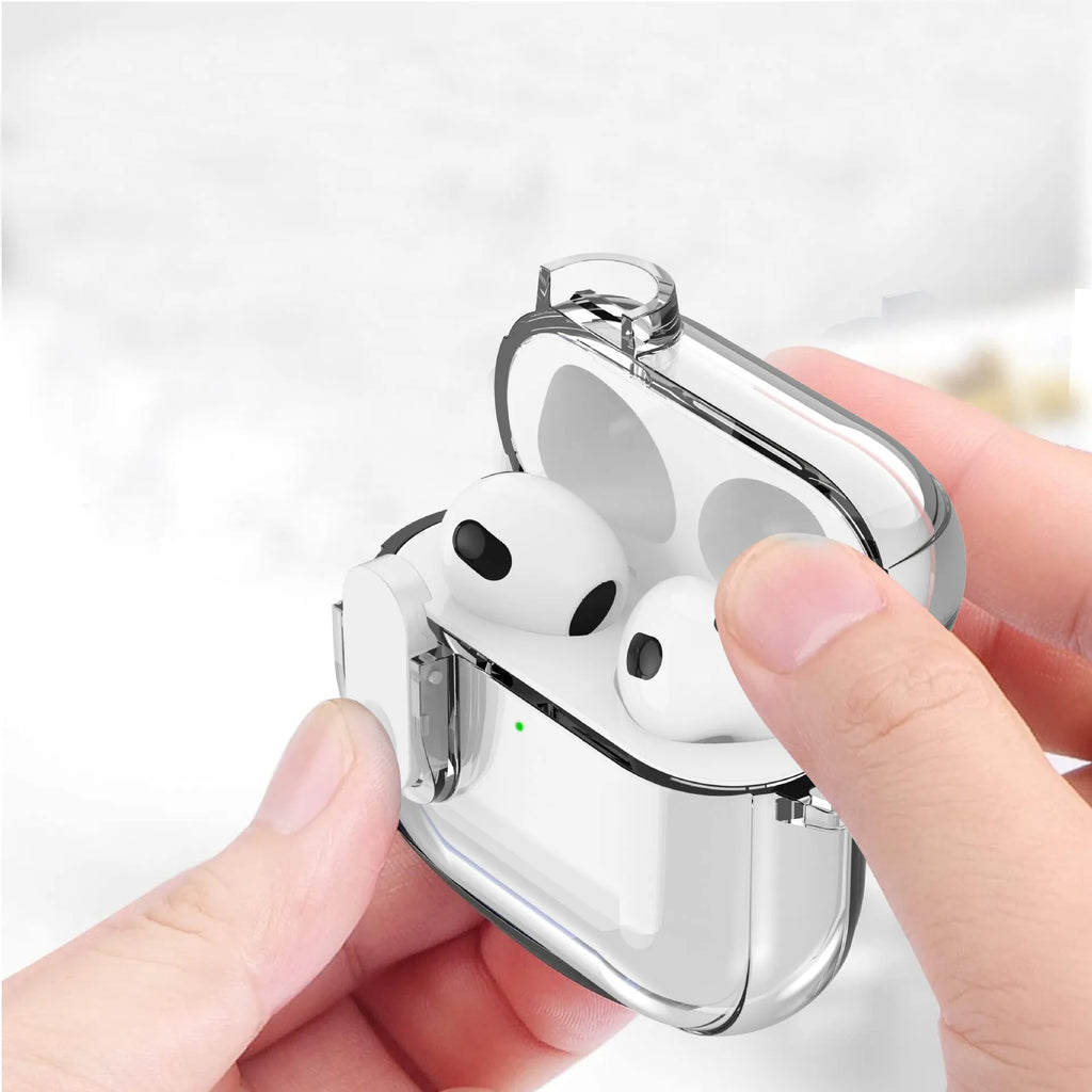 Transparent TPU drop-resistant earphone case for AirPods 4, soft and portable, available in three colours