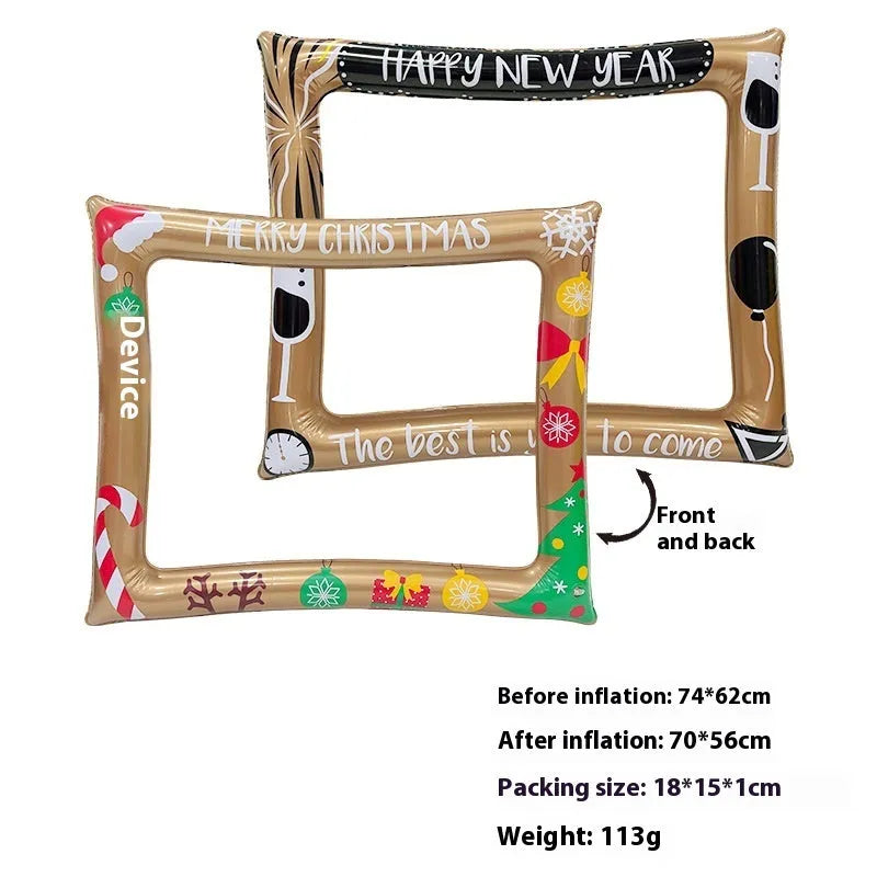 Christmas inflatable PVC photo frame as a creative festive prop