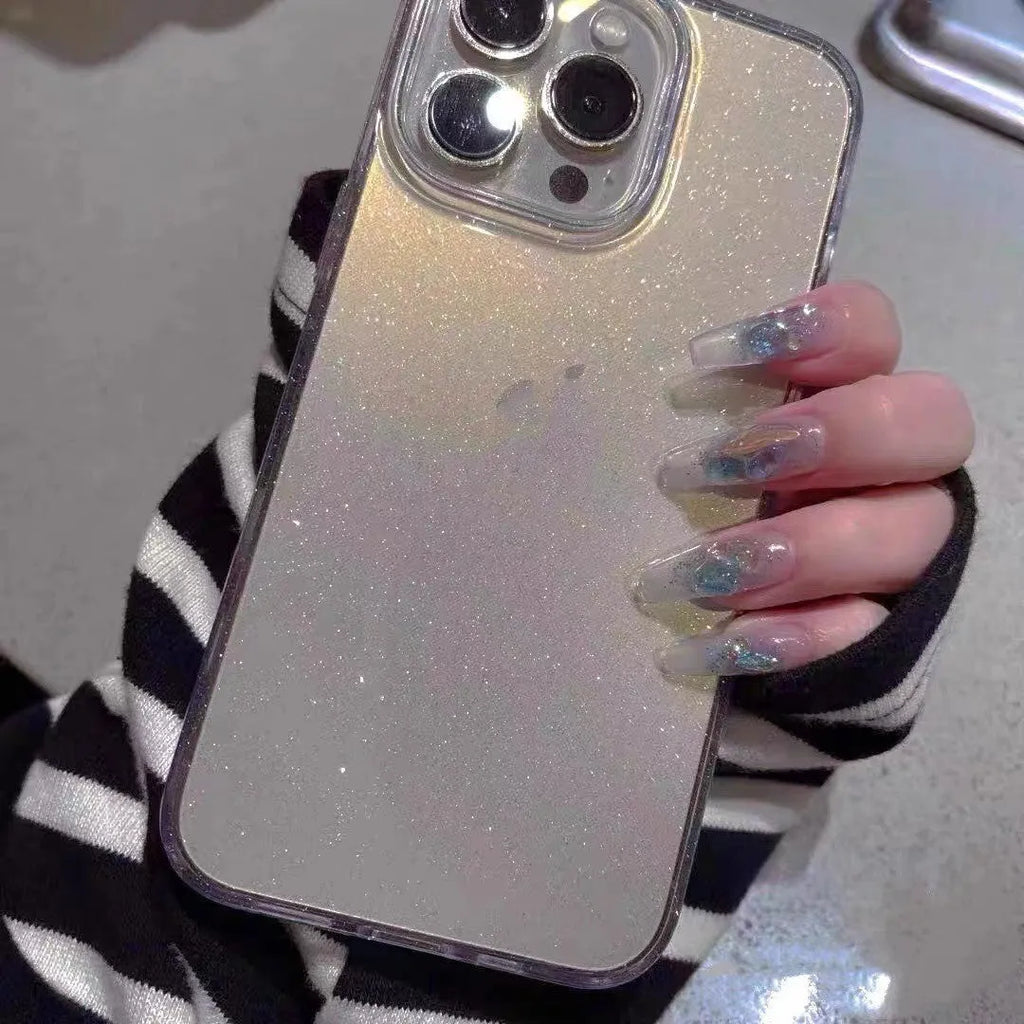 Acrylic thin mobile phone case back cover for iPhone, fine flash colour option, plastic moulding construction