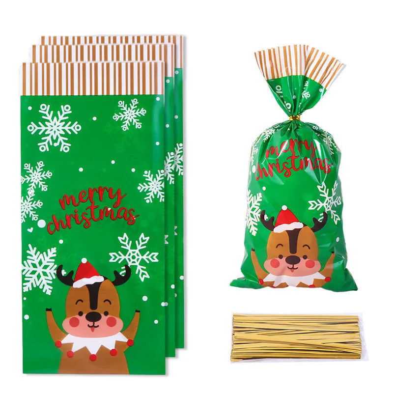 Christmas OPP flat packing bag, 13x27cm, 50 per pack, in Christmas Bag A and B colours