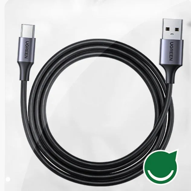Black Lvlian 1 metre mobile phone charging and data cable with straight connectors.