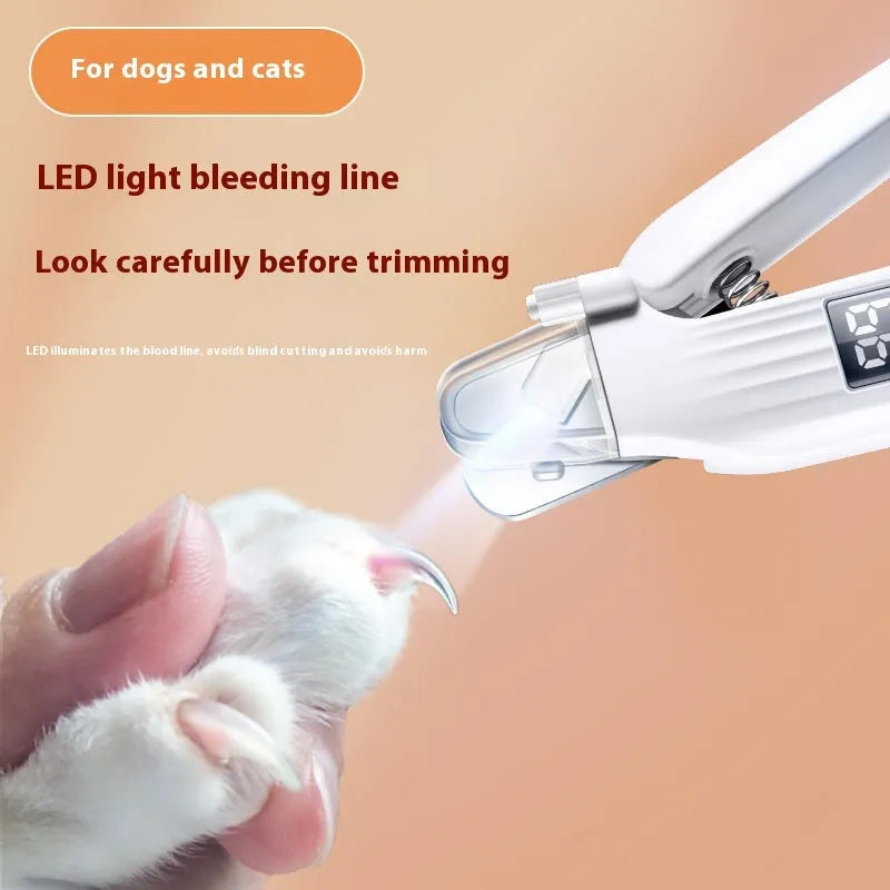 HZ8 White dog nail clippers with piercing function and ABS plastic construction