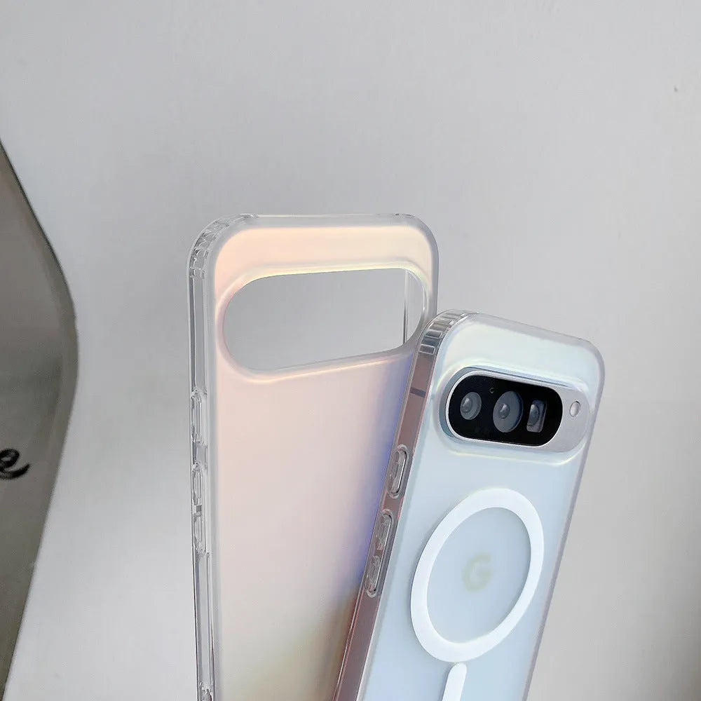 Colourful frosted laser transparent phone case for Google models with matte finish and anti-fingerprint surface