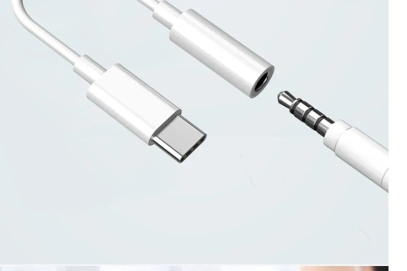 White Type-C to 3.5mm headphone digital audio adapter cable for Xiaomi Samsung Huawei smartphones