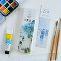 Pack of 30 thick white cardboard art bookmarks with various designs including Phantom of the Opera.