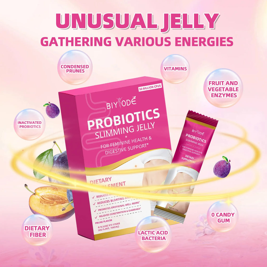 Probiotic jelly slimming supplement sticks for women, 10 sticks per box, OEM ODM private label