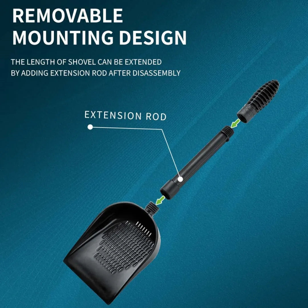 Aquarium sand shovel with extendable handle and quick-drain design for fish tank maintenance