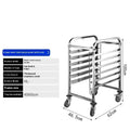 Stainless steel six-layer commercial baking tray rack with locking mechanism
