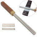Square guitar fret edge file with 1mm 2mm 3mm 4mm slot gauges, carbon steel diamond grit body and wooden handle