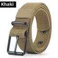 Outdoor leisure thin plastic pin buckle belt in black with iron buckle, less than 2cm wide.