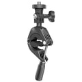 Sports camera bicycle clamp mount for Pocket3 and Action 5 pro with TPU cushion and silicone pads on handlebar