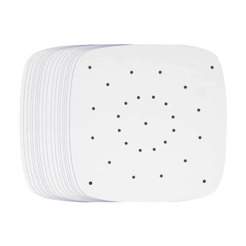 200 pack oiled paper square air fryer liners 8 inch and 9 inch natural colour with holes