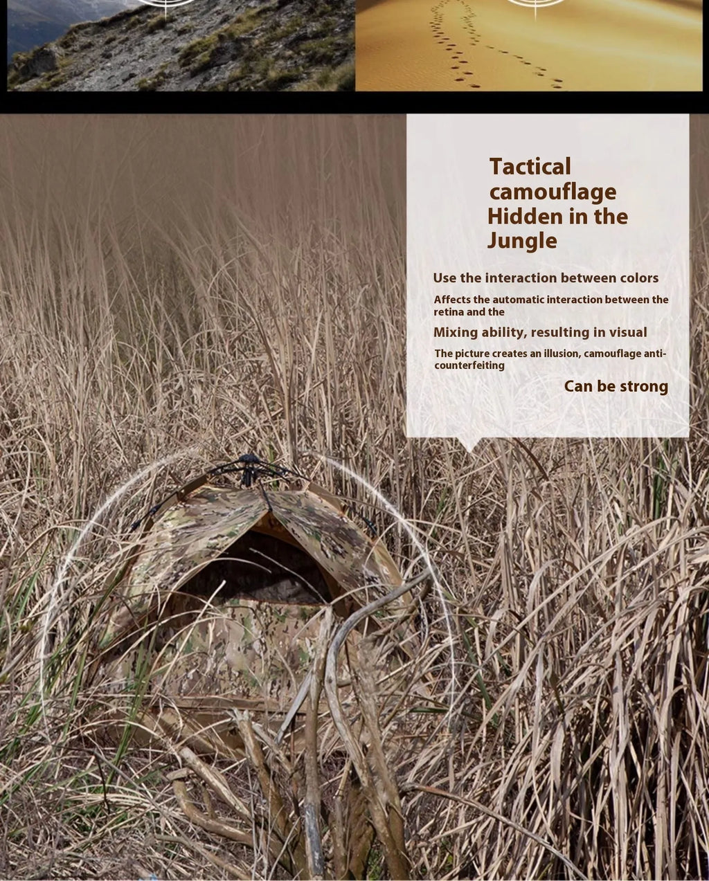 Single person military hiking tent in camouflage colour for four-season outdoor camping