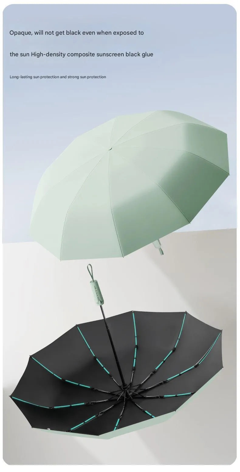 Automatic folding umbrella with large 100cm canopy in various colour options
