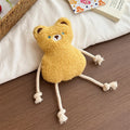 Korean pink and yellow plush pet toy with squeaky and crinkle sound features for dogs and cats