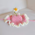 Knitted cartoon design pet hat for cat or small dog in green colour